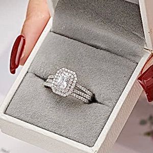 2ct Emerald Cut Halo Lab Simulated Diamond Sterling Silver